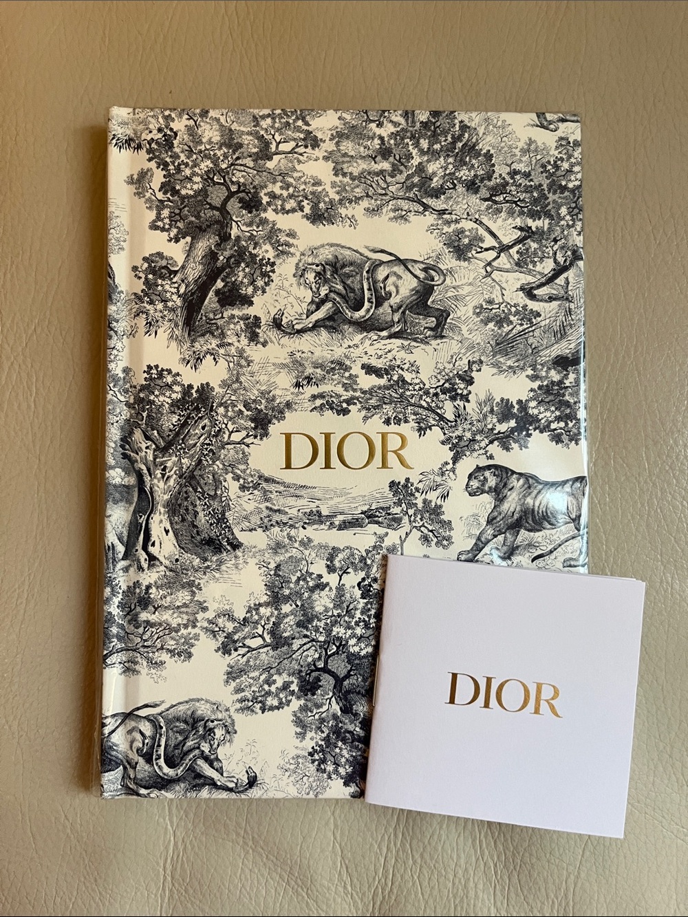 Dior Black and Cream Toile Hardcover with Gold Logo